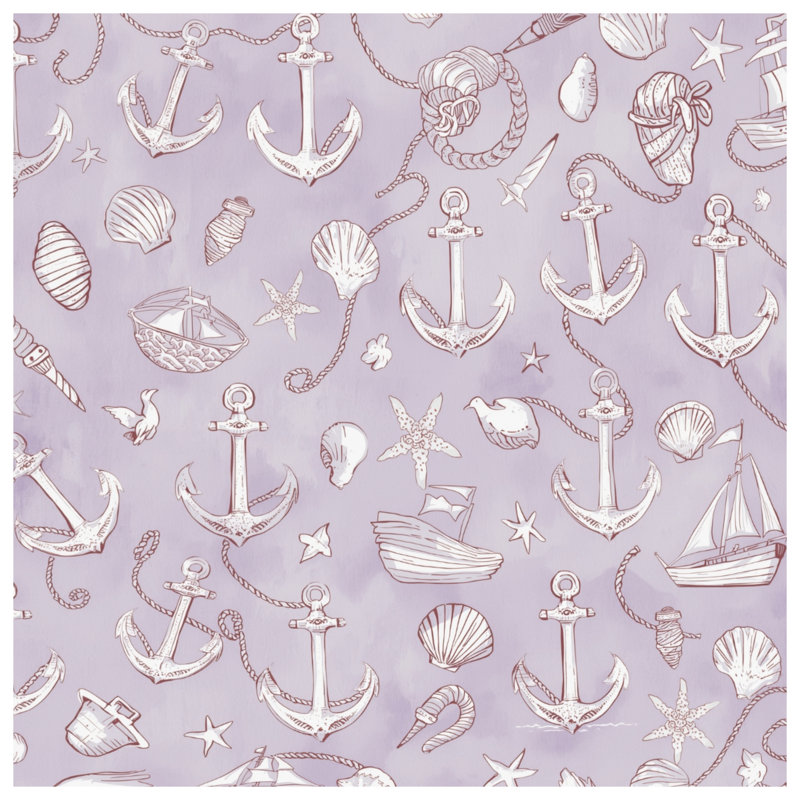Couvertures Nautical Anchor Seashells, L 50 po x H 60 po
