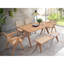 Table de salle à manger moderne au fini naturel - spacieuse pour les rassemblements extérieurs et les fêtes
