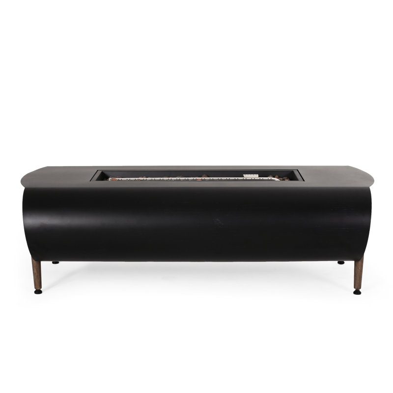 50,000Btu Fireplace - Dark Gray Iron Rectangular Outdoor Warmth Appliance Rectangle Enhancer