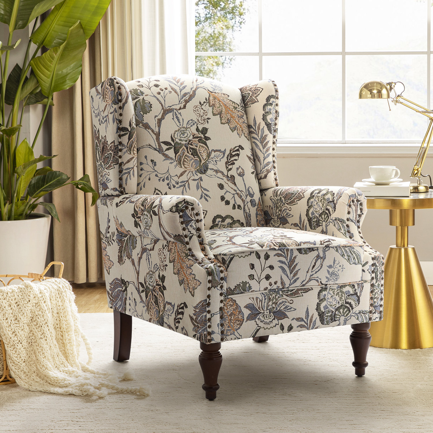 Wingback accent chair discount