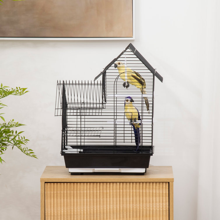 47cm Pointed Top Table Top Bird Cage with Perch