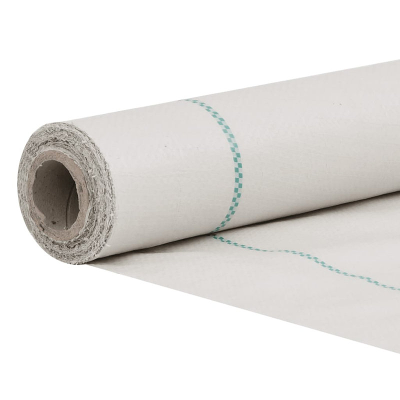 vidaXL Weed Membrane with Stripes Polypropylene, 1968.50in W x 78.74in D, White