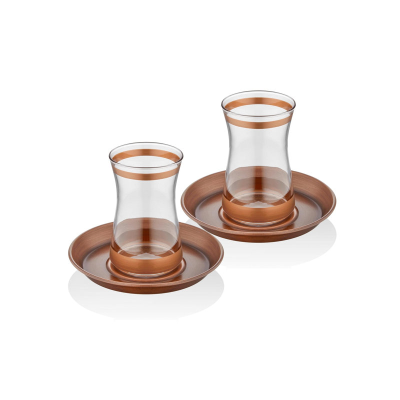 Ensemble de 2 onces 5 oz. Davian Ensemble de verres à thé, Rose