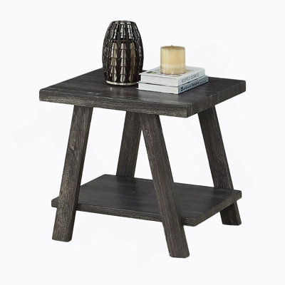 Athens Contemporary Replicated Wood Shelf End Table