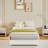 Low Bed Frame Without Headboard, Thick Fabric Upholstered Platform Bed, No Box Spring Needed-1937980914-1939001540