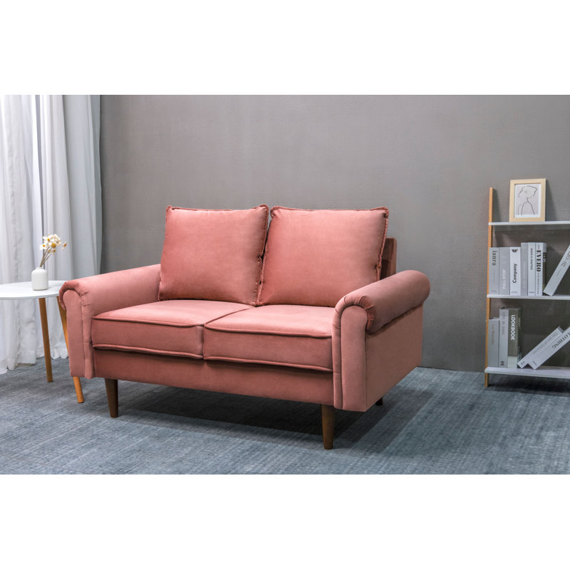 Jahzari 56'' Upholstered Sofa, Rose Velvet