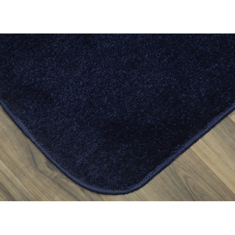 Ensemble de 2 tapis de bain en nylon avec envers antidérapant Felia, Bleu marine