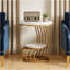 Table de chevet, table de bout, table d'appoint, canapé rond en faux marbre