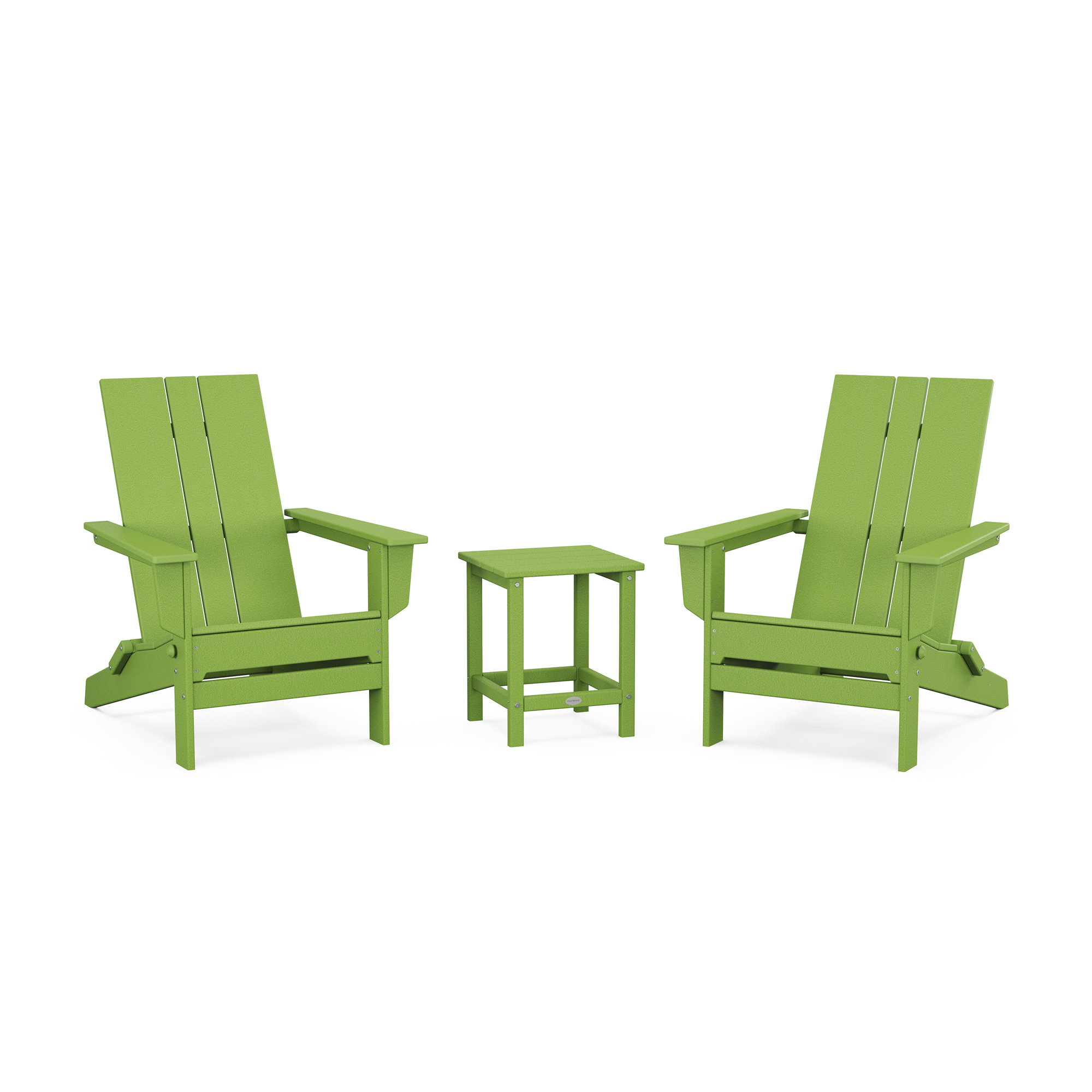 Foldable Outdoor Adirondack Chair With Table, Lime