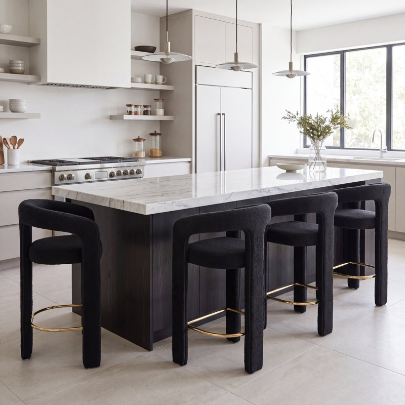 Chaise de baril de comptoir moderne avec accoudoirs et étriers pour îlots de cuisine, barres de bar et comptoirs d'une hauteur de 26,25 po