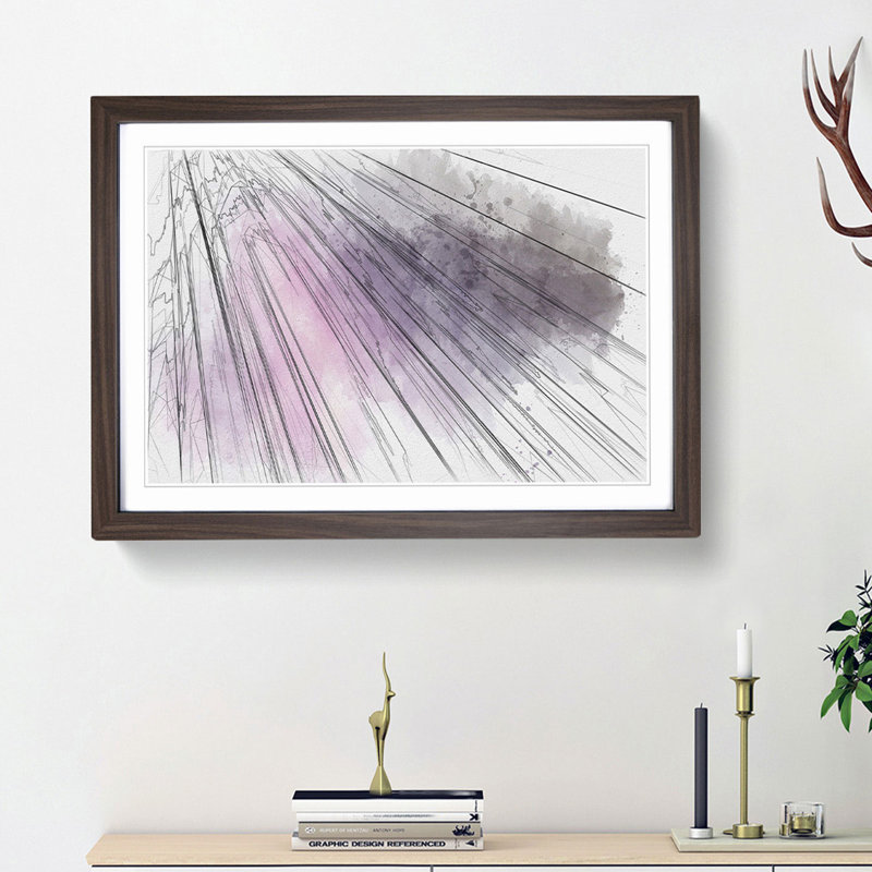Movement in Abstract - Framed Print, Walnut Framed, 27cm H x 36cm W x 2cm D