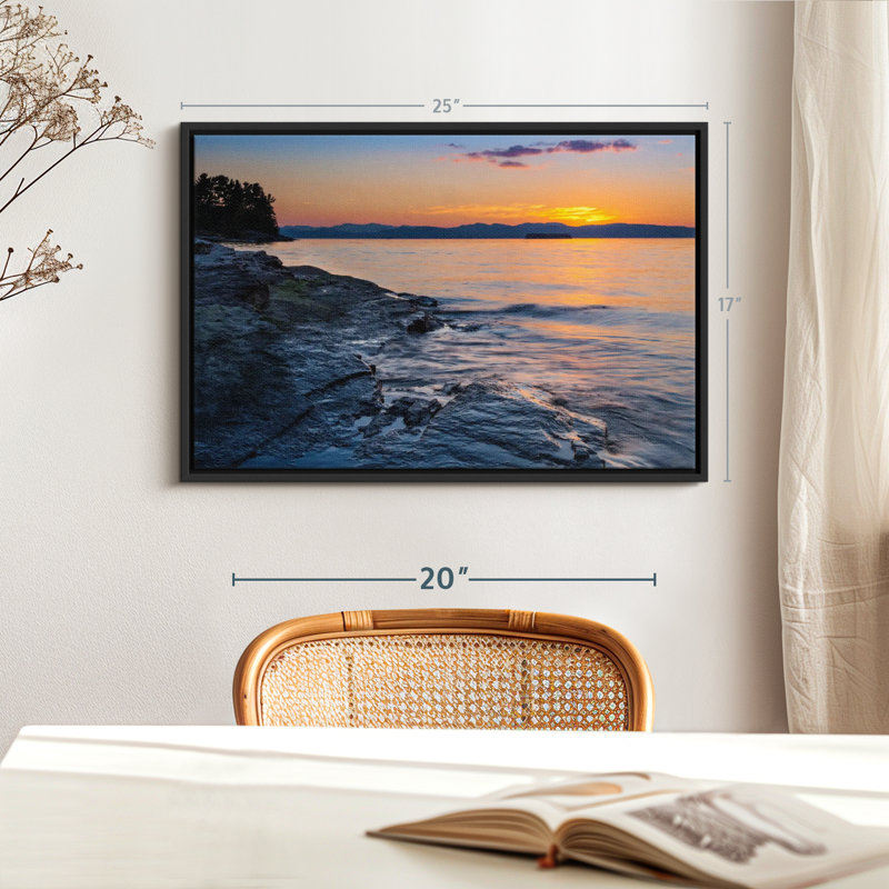 Impression sur toile Jeffers Serene Lake Champlain, H 17 po x l 25 po