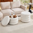 Widman Modern 19.5" W Round Upholstered Storage Ottoman with Hidden Storage
