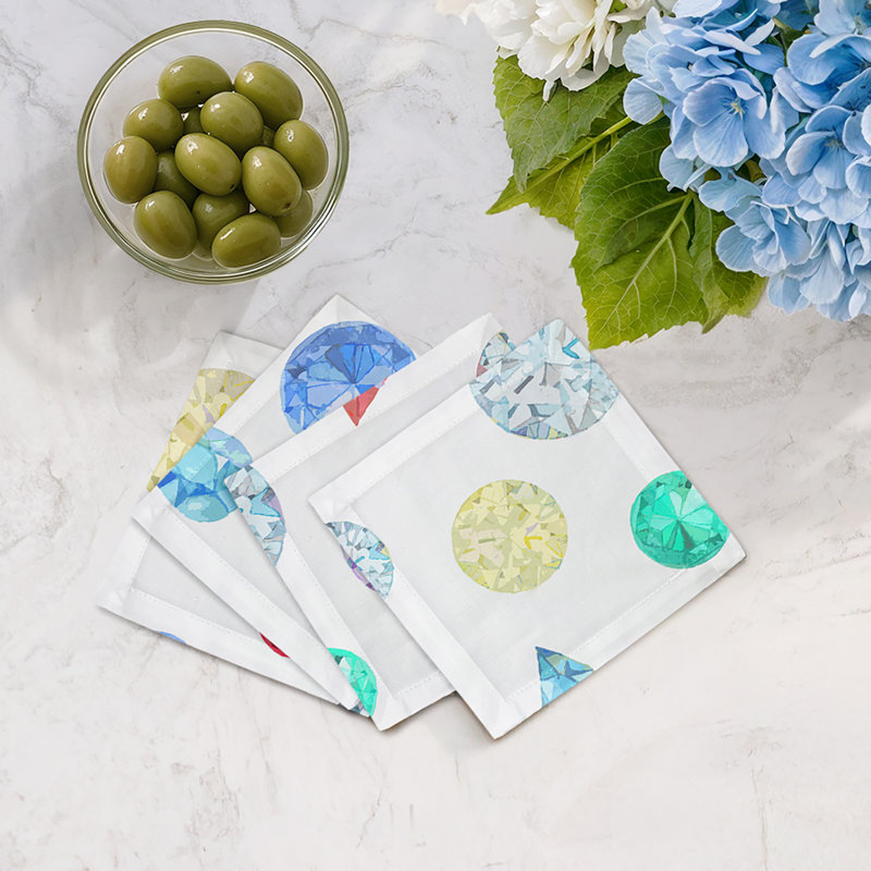 Cotton Blend Square Napkins, White