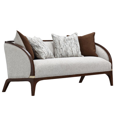 Houston Loveseat - Pebble/Walnut