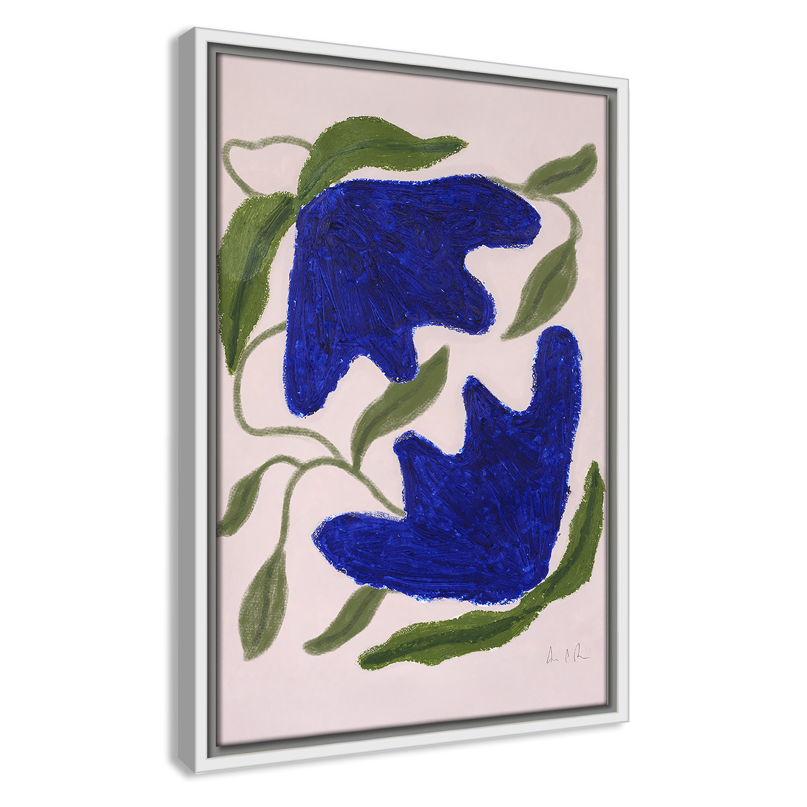 Blue Anemones No. 02 Print by Camilla Bergqvist, 19.5" H x 13.5" W, White