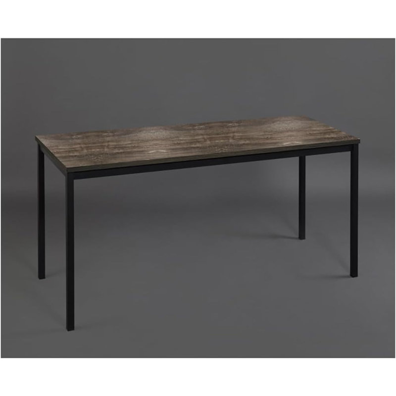  Contemporary Wood Metal Desk Black and Rustic Gray Finish, Dark Brown/Black