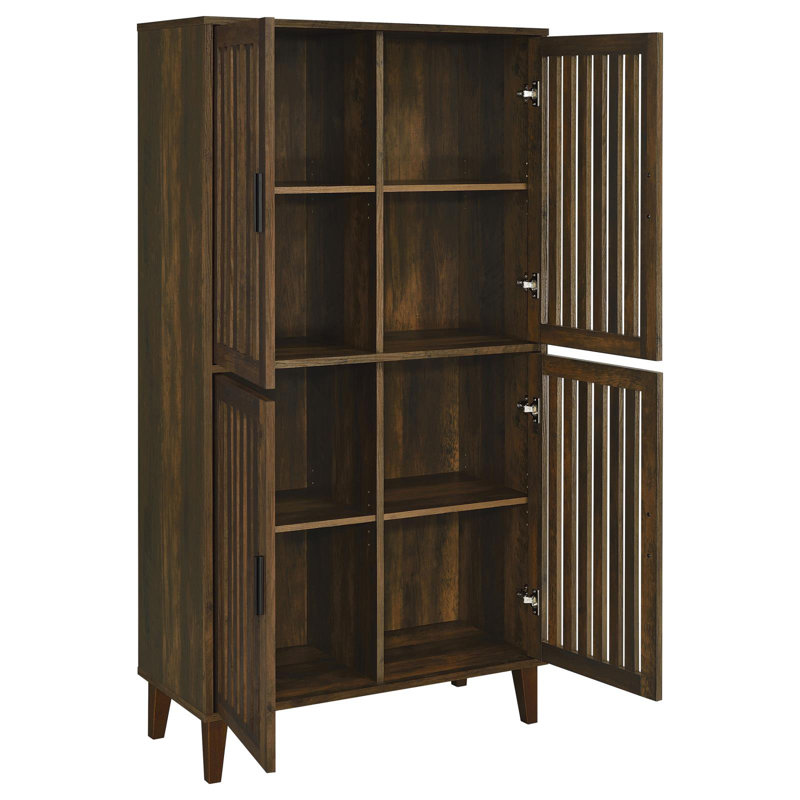 Aquira 4-Door Manufactured Wood Bookcase with Adjustable Shelves