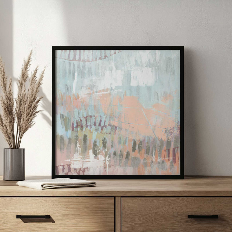 Timed Notation I by June Erica Vess Art Print, Open Corner Framed Print without Mat Paper, 12" H x 12" W, Gold