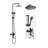 Matte Black 3-Function Outdoor Shower, Wall Mounted Rainfall & Handheld & Tub Spout, 304 Rustproof Stainless Steel for Poolside Backyard Beach