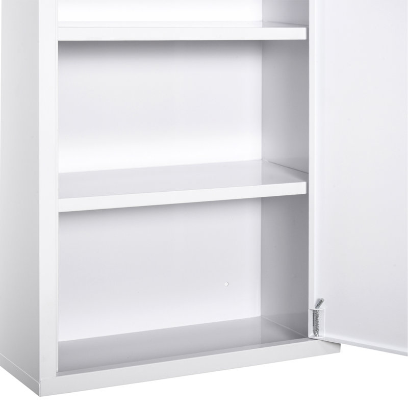 Armoire à pharmacie avec rangement mural verrouillable 3 niveaux pour salle de bain blanc neige | Acier | Blanc neige