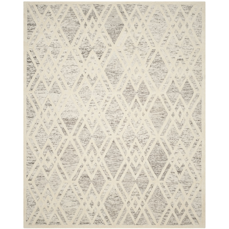 Tapis brun clair en laine touffeté à la main Ellicott, Rectangle 5 pi x 8 pi