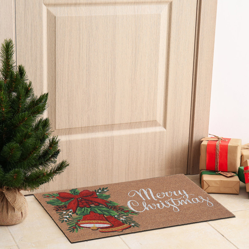 Tapis de porte en fibre de coco (Cloches - Joyeux Noël)