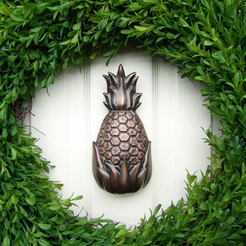 Heurtoir de porte Hospitality Pineapple, Bronze huilé, 6 po x 3 po x 1,5 po