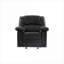 Fauteuil inclinable en cuir reconstitué noir profond FlowLuxe, siège berçant contemporain pour les salons résidentiels