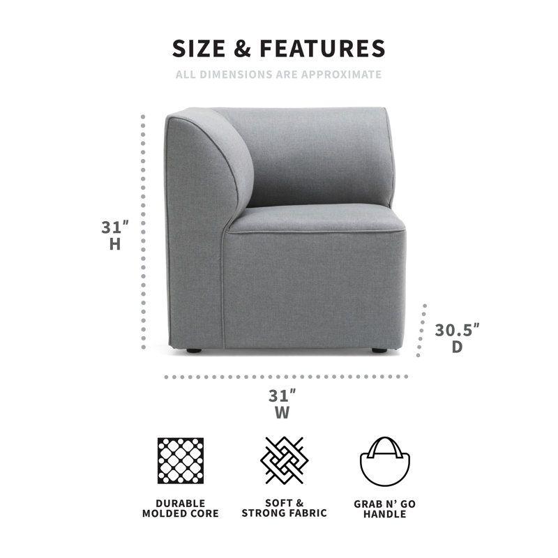 Chaise de coin Big Joe, Gris fumée