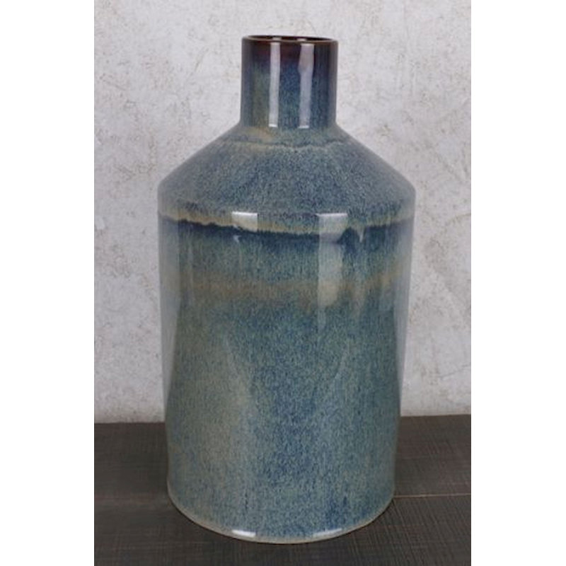 Vase en forme de bouteille Blues, H 13 po x l 7 po x P 7 po