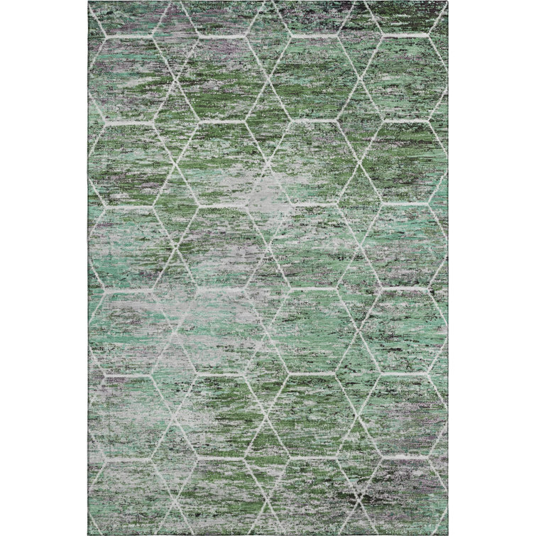 Premium Machine Washable Lubbers AMF1724 Geometric Rug