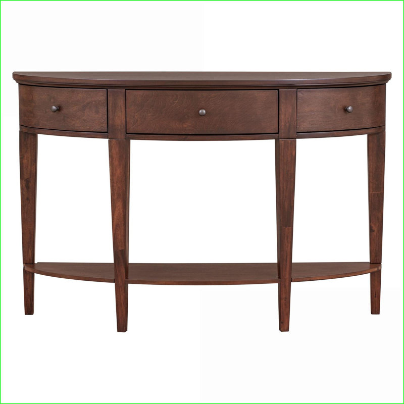 Table basse incurvée en panneau de fibres à densité moyenne avec 3 tiroirs Tablette - Rangement élégant pour le salon et amp; Couloir