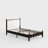 Ines Wood Bed Frame with Upholstered Headboard - Vegan Leather Upholstery-449762897-446306936
