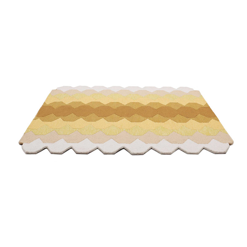 Tapis jaune touffeté à la main Ombre, Rectangle de 5 pi x 8 pi