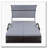 Outdoor Steel Frame Sun Lounger with Adjustable Backrest,Patio Double Sunbed with Hidden Side Table and Arched Armrests-996625294