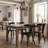 Black Solid Wood Dining Arm Chairs With Curved Back