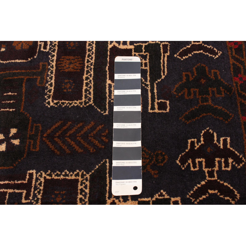 Tapis bleu marine foncé Rare War 3 pi 11 po x 6 pi 8 po