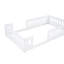 Lit plateforme simple en bois avec garde-corps blanc et cadre fiable-1846031936