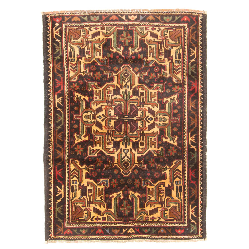 Tapis brun Teimani 2 pi 10 po x 4 pi 1 po
