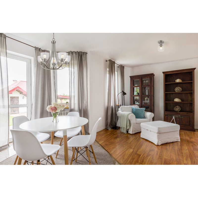 Cardiff Glass Semi Flush Mount, Brushed Nickel