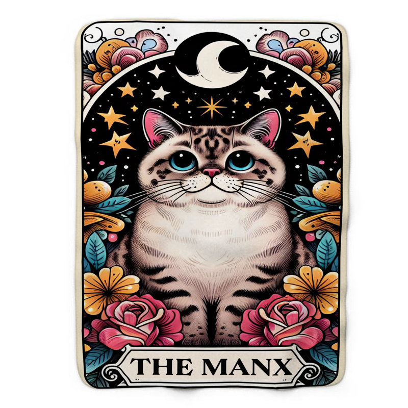 La carte de tarot The Manx - 1 pièce Sherpa Premium, L 50 po x L 60 po