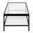 54" Wide Glass Top Coffee Table with Open Lower Shelf — Blackened Bronze Modern Metal Center Table for Living Room | Cleo-150940594-151868678