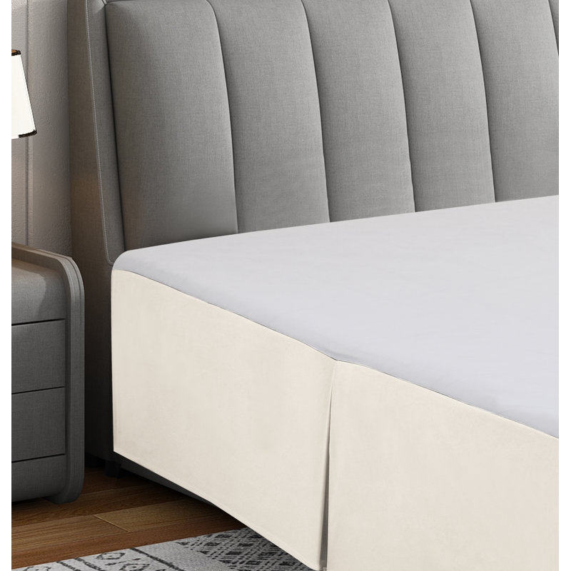 14" Soft Microfiber Bed Skirt - Basics by Wayfair™, Queen, Coconut Milk