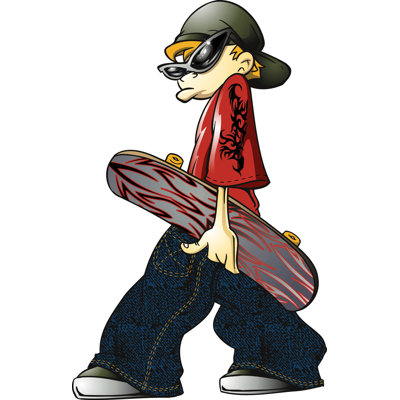 Adhésif décoratif Skateboard Dude