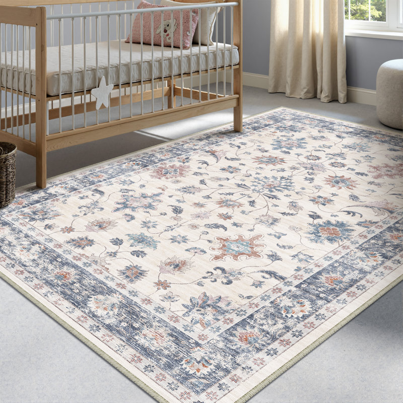Tapis cerise lavable à la machine avec envers antidérapant, Rectangulaire 3 pi x 5 pi