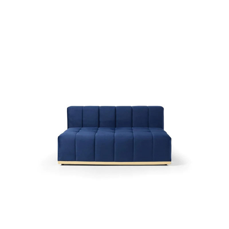 Canapé modulaire 3 pièces Awalt, Velours bleu marine