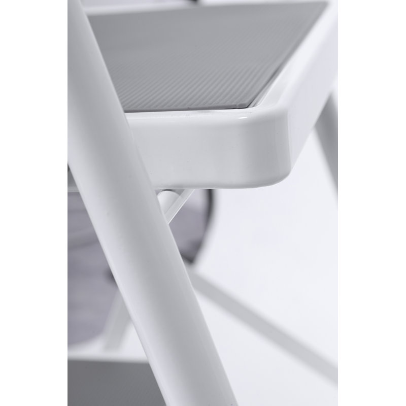 Escabeau, escabeau pliant à usage domestique en fer, Gris, 2,22 pi