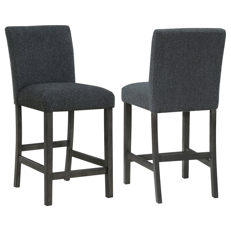 Aliziah Boucle Upholstered Counter Chair Black, Black