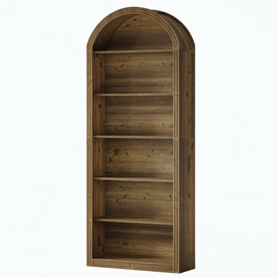 6-Tier Arched Bookshelf with Closed Back Design